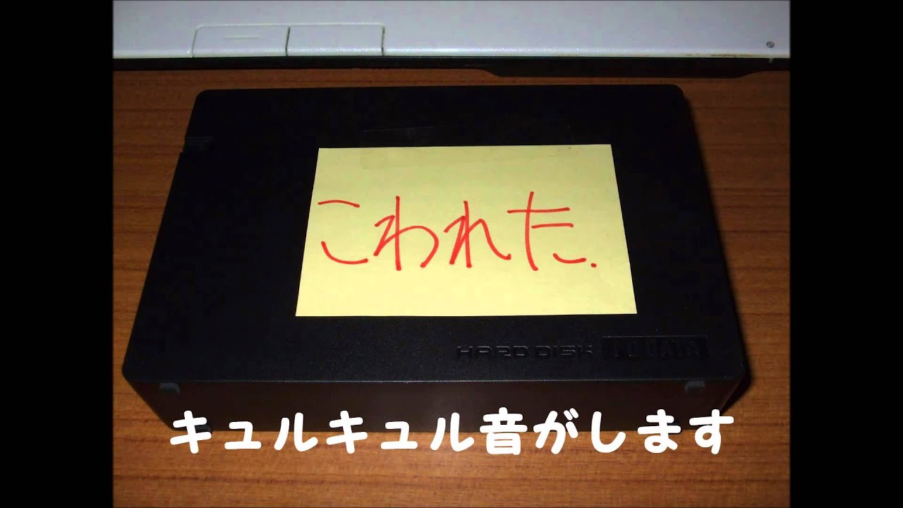 外付けハードディスクが壊れてキュルキュル異音がする Youtube