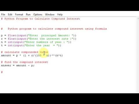 Python program to calculate compound interest using formula - YouTube