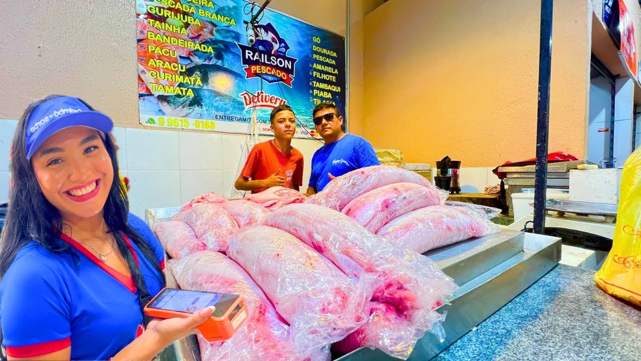 A FARTURA QUE O BRASIL AMA! Olhe o tamanho desse FILÉ DE DOURADA no Mercado da Pedreira!