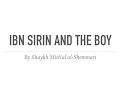 Imam ibn sirin and the boy 