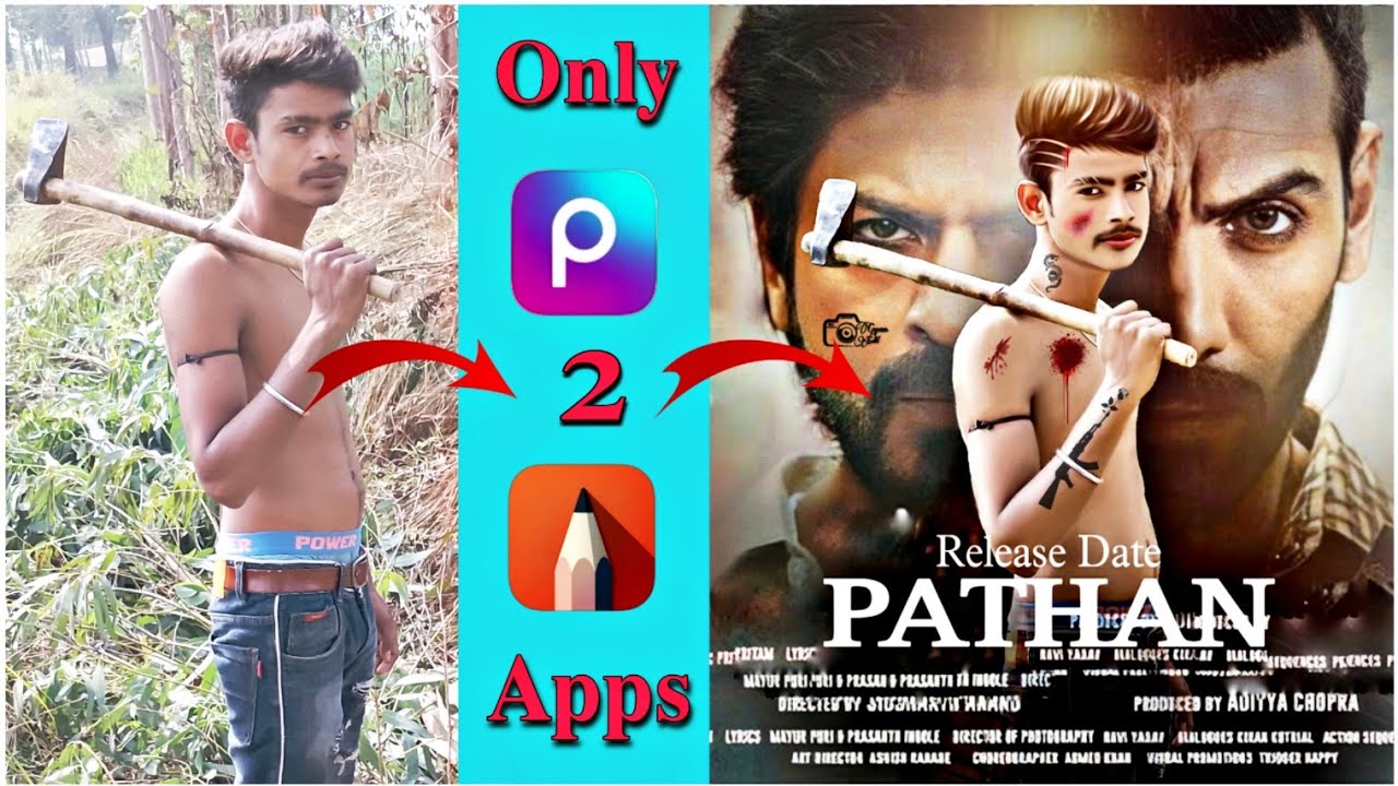 Pathaan Shahrukh Khan Photo Editing Tutorial | Pathaan Movie Photo Editing | Pathan poster photo edi