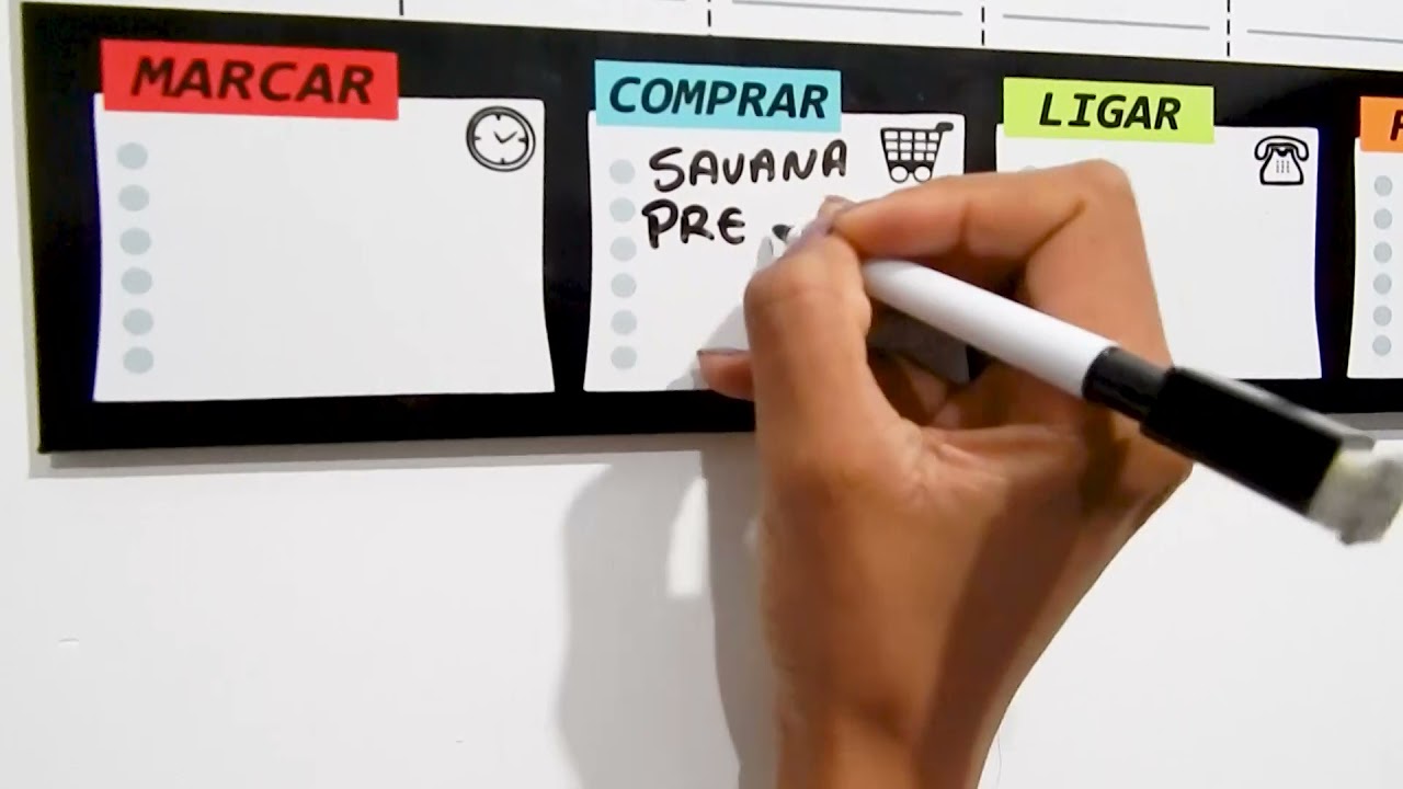 Quadro Planejador De Metal Semanal 29x40cm + Caneta