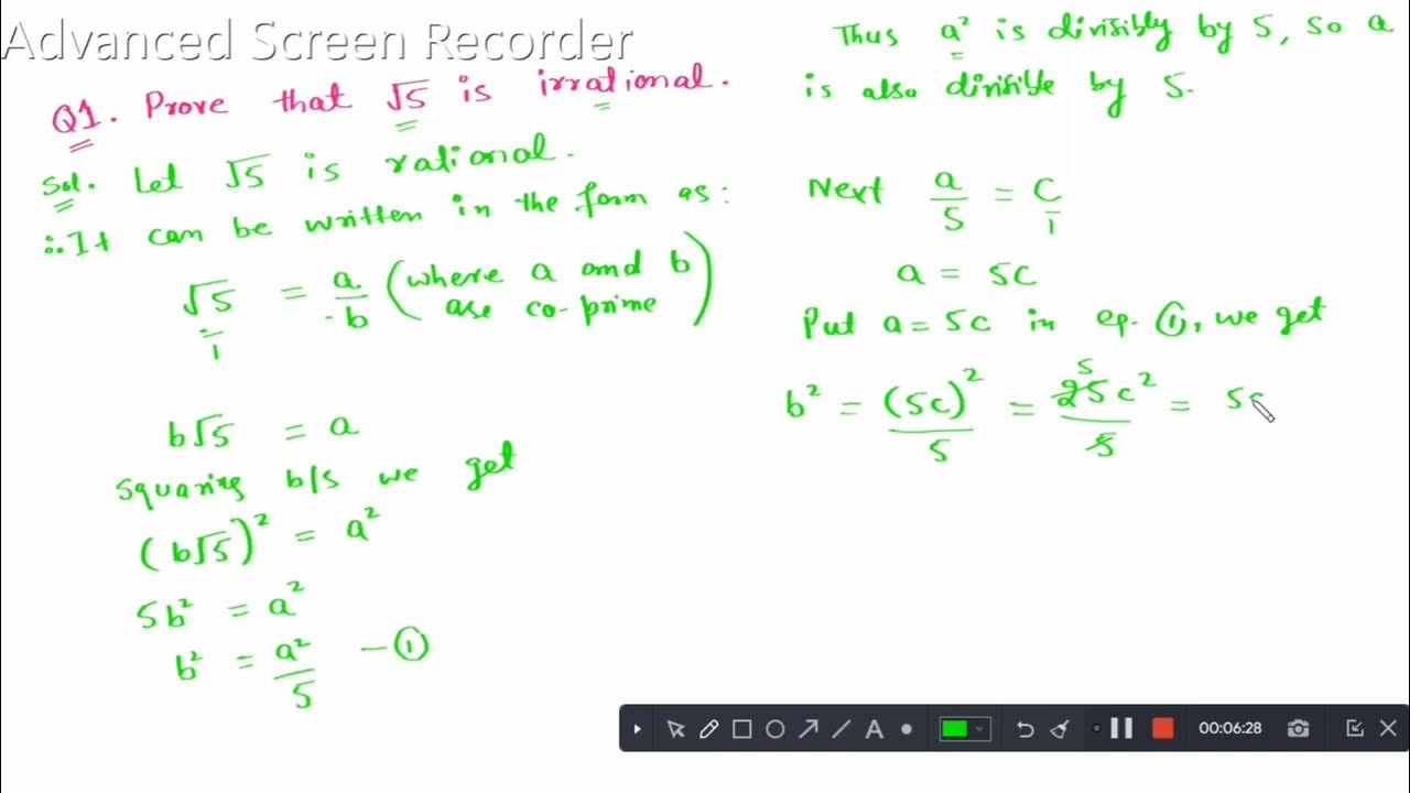 Prove that 5 is irrational prove that under root 5 is irrational