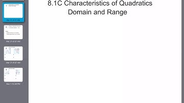 8.1C Quadratics - Domain & Range
