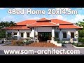 One Story House 20x14.5m With 4 Bedrooms Samphoas 12 SketchUp Modeling One Story House 20x14.5m With 4 Bedrooms Samphoas 12 SketchUp Modeling