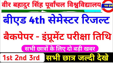 Vbspu News Today|Vbspu Bed 4th Semester Result 2022|Vbspu Ba Back Paper From 2022|vbspu exam news