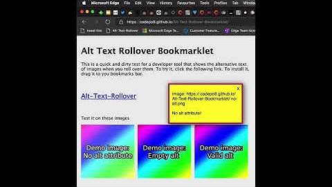 Alt Text bookmarklet in action