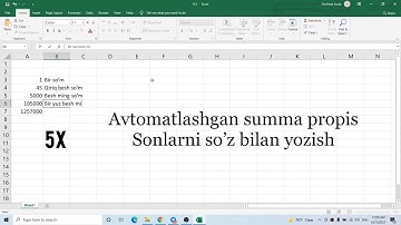 Excelda sonlarni so’z ko’rinishda yozib beradigan funksiya