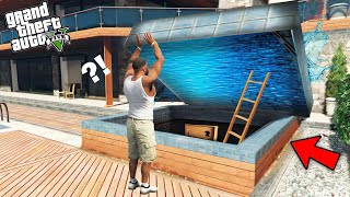 GTA 5 : Franklin Found New Secret Bunker Under Franklin's Small Swimming Pool in GTA 5! (GTA 5 Mods) screenshot 1