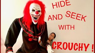 Halloween Hide and Seek with Crouchy the Clown! Spirit Halloween!