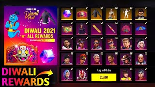 Diwali All Free Rewards Free Fire | Free Gun Skin & Gloowall