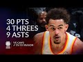 Trae Young 30 pts 4 threes 9 asts vs Cavs 21/22 season