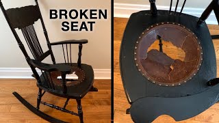 How to Repair a Broken Rocking Chair - a Restoration by Fixing Furniture #Leather