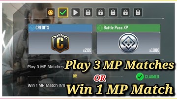 Call Of Duty Mobile Play 3 MP Matches OR Win 1 MP Match Task Complete
