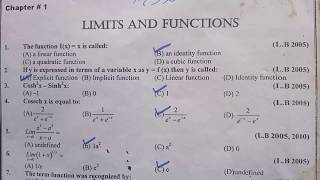 2nd year math chapter 1 MCQs with answers I 2nd year math chapter 1 MCQs solved