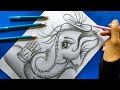 Easy drawing trick  how to draw ganesh step by step  cute ganesha drawing tutorial  ganesh