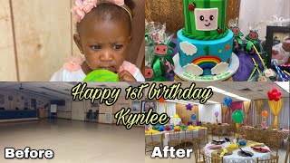 KYNLEE’S 1st Birthday Vlog | COCOMELON themed birthday party | Squid Game