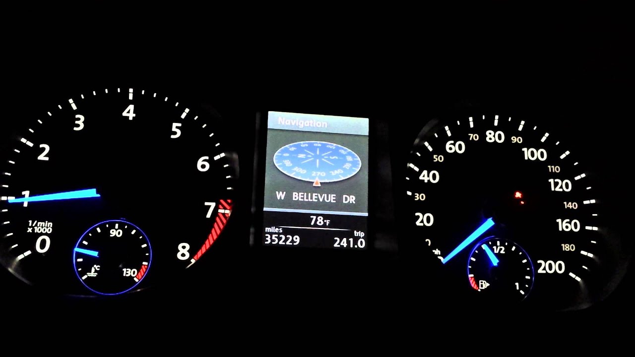 Volkswagen CC Instrument Cluster MFA Blue Needle Sweep YouTube