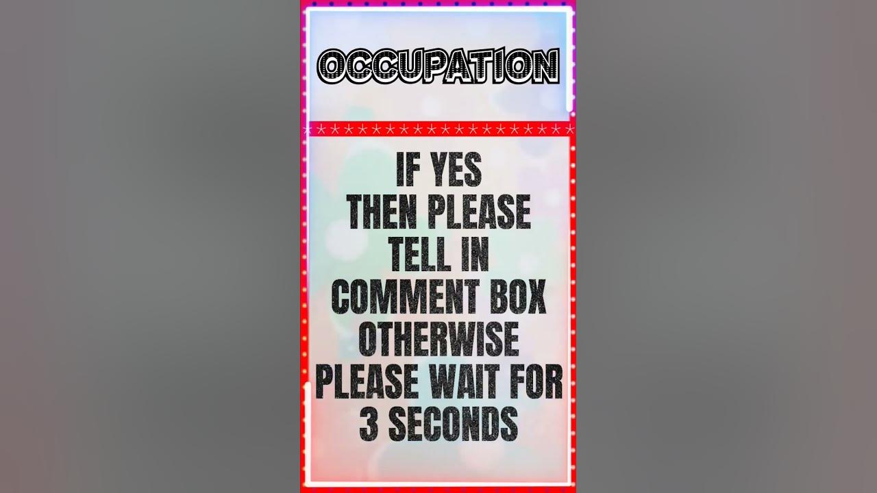 What Is The Meaning Of Occupation || Meaning Of Occupation || #