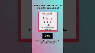 how to find the y intercept