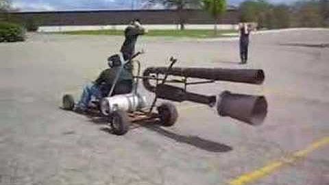 Home Built Pulse Jet Go Kart Test Run