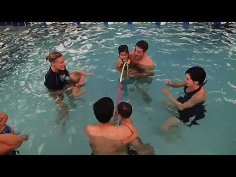 Swimming Through Hoops with Parents