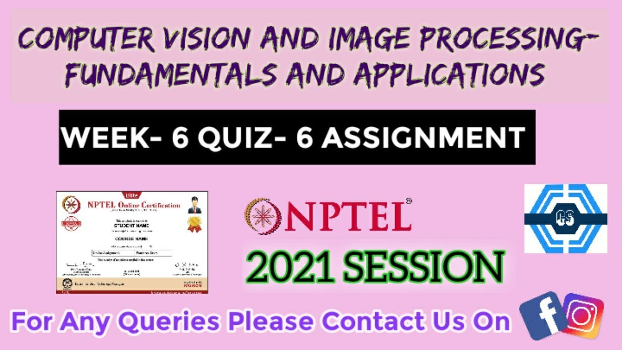 computer vision nptel assignment answers