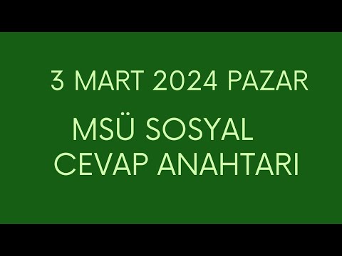 2024 MSÜ SOSYAL BİLİMLER CEVAP ANAHTARI #msü #msü2024 #tyt #ayt