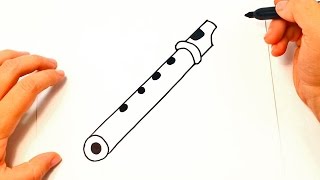 How to draw a Flute | Flute Instrument Easy Draw Tutorial screenshot 1