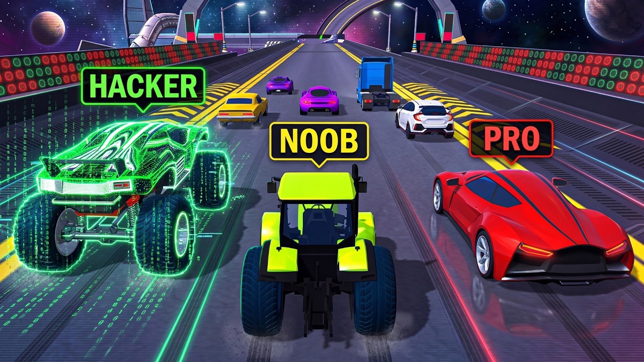 Race Master 3D - NOOB vs PRO vs HACKER High Speed Racing - Android,iOS