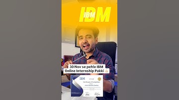 IBM Virtual Internship is back for the November 2025 batch #internshipopportunities