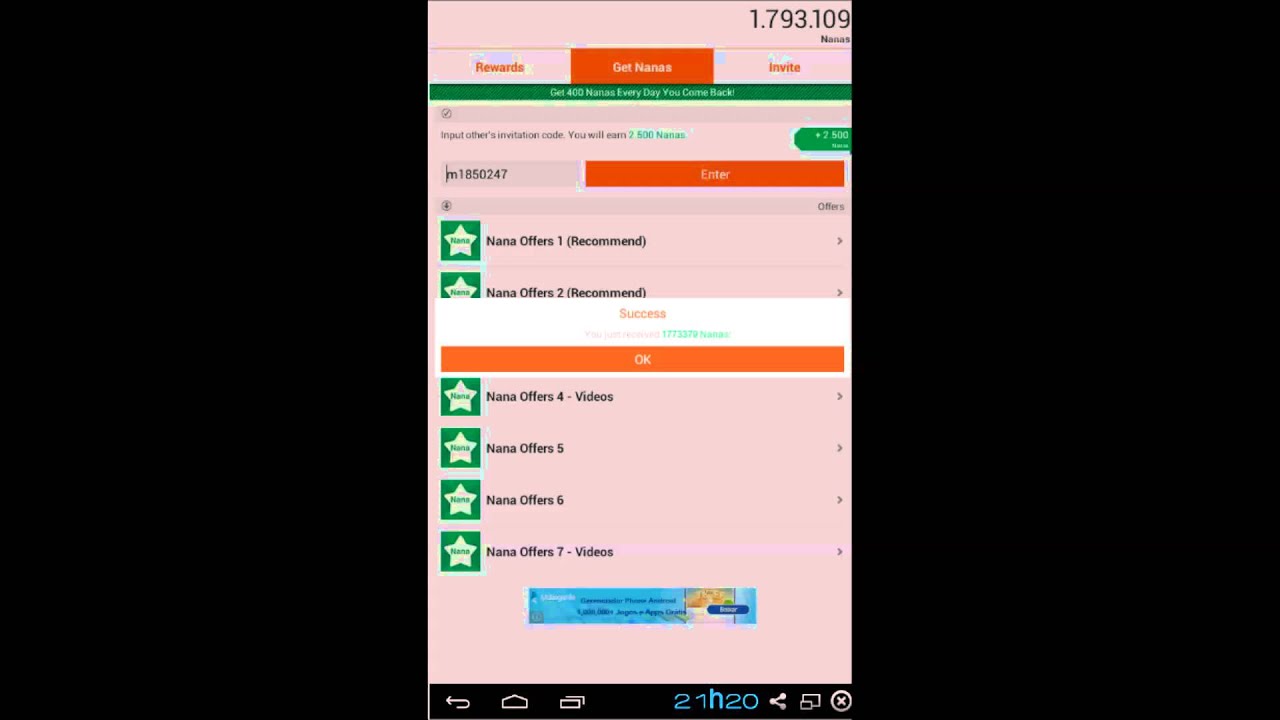 AppNana Master Code 1 More than 1 million nanas! DON'T SHARE OR