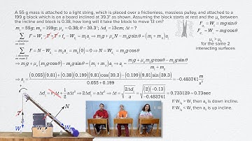 An incline, 2 masses, and a pulley. What could be more fun?