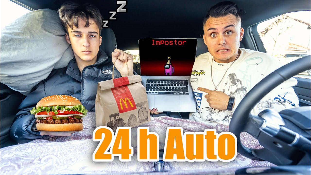 24 STUNDEN im NEUEN AUTO CHALLENGE mit KLEINEN BRUDER 🥶🍔🍟