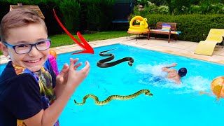 PRANK - Swan fait croire à Néo qu'il y a des serpents dans la piscine !!! 😱