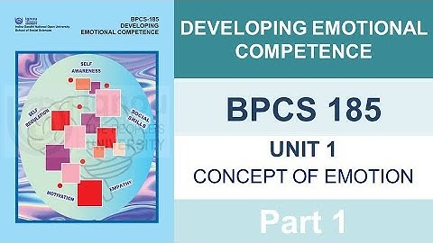 DEVELOPING EMOTIONAL COMPETENCE | BPCS 185 | unit-1 [Part-1] | IGNOU