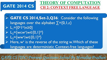 GATE CS 2014,Set-3,Q36:Consider the following languages over the alphabet ∑={0,1,c} L1={0^n1^n∣n≥0}