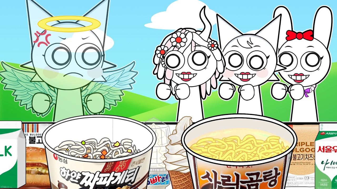 ANGEL WENDA vs MEAN MOTHERS | Incredibox Sprunki - Convenience Store  MUKBANG Animation | ASMR