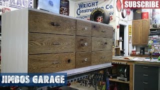 In this video Jimbo puts the final touches on his rustic wooden dresser he built for his daughter. This project took a few days but 