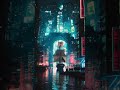 The cyber city in the dream#Cyberpunk#塞伯朋克#Science fiction#Digital art#The future