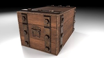 Old Wooden Box Game Asset Turntable