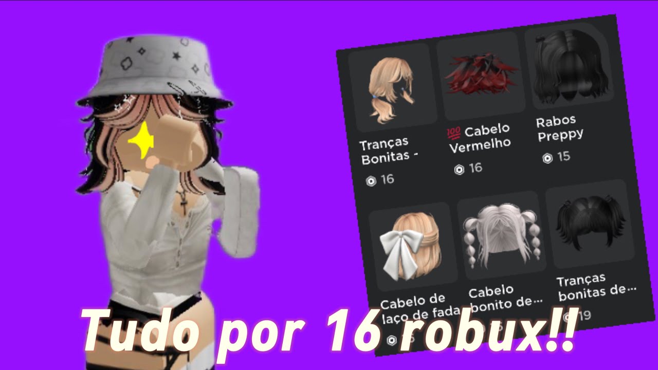 Cabelos e acessórios por 16 robux! Pra menina e meninos ...