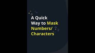 A Quick Way to Mask Numbers/Characters in JavaScript