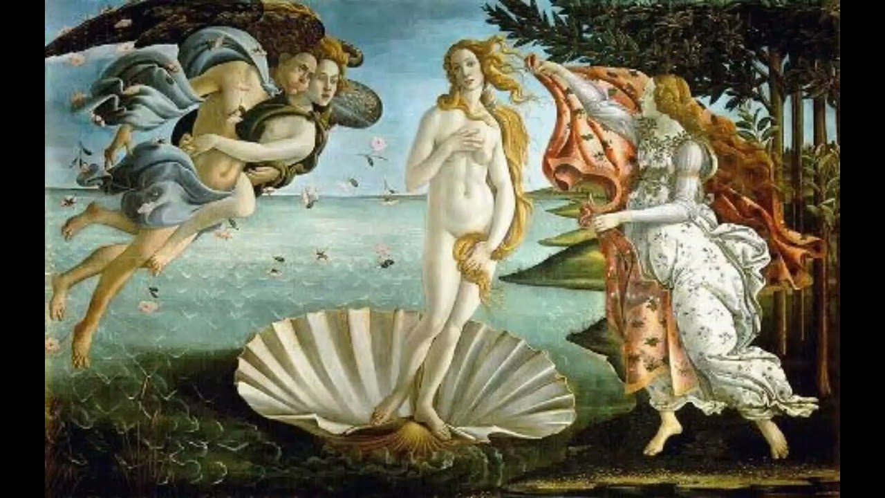 Картина афродита на ракушке