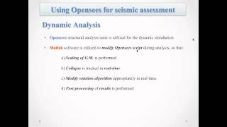 OpenSee 2012 -  Assessment of Existing Reinforced Concrete Buildings