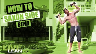 How To Do OVERHEAD DUMBBELL SAXON SIDE BENDS | Exercise Demonstration Video and Guide