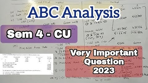 Sem 4 Most Important Question 2023 // Cost & Management II // ABC ANALYSIS