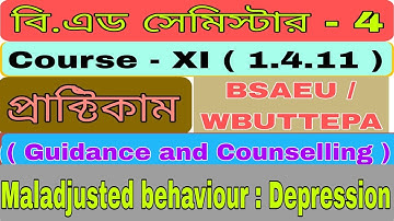 B.ed 4th sem||Course-XI||Guidance and Counselling||Depression#bsaeu #wbuttepa#practicum#bedpracticum