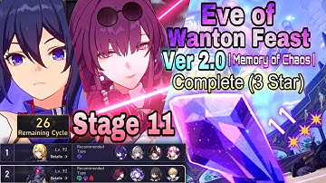 Memory of Chaos Stage 11 Complete (3 Star Full Run) | Honkai: Star Rail [2.0]