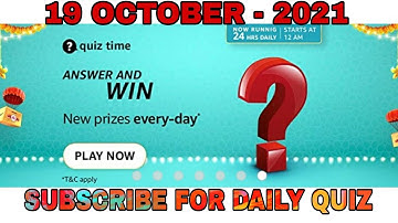 Amazon Quiz Answers Today l Win 30000 Amazon Pay Balance l 19 October 2021